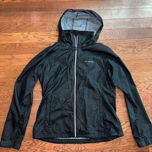 Women's Black Columbia Rain Jacket/Wind Breaker Size large
